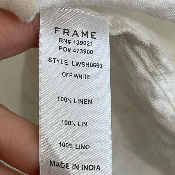 FRAME Tie Back Halter Neck Sleeveless Linen Blouse Tank Top Off White Cream XS - Picture 12 of 12